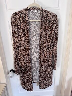 ZENANA Outfitters Leopard Print Cardigan - Brown & Black